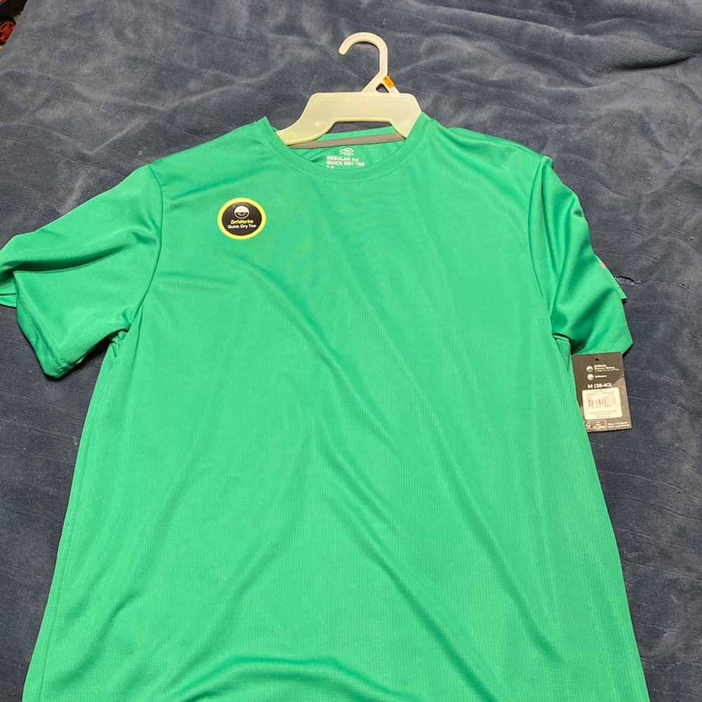 Athletic works  green silky tshirt